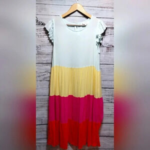 Margaux‎ Riviera Colorblock Poplin Dress Mint size Large Resort Vacation Easter